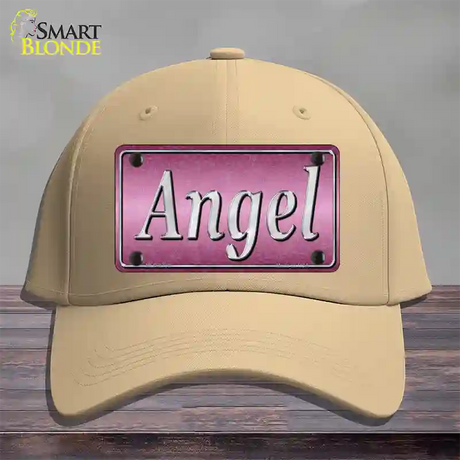 Angel Pink Novelty License Plate Hat Cotton / Khaki