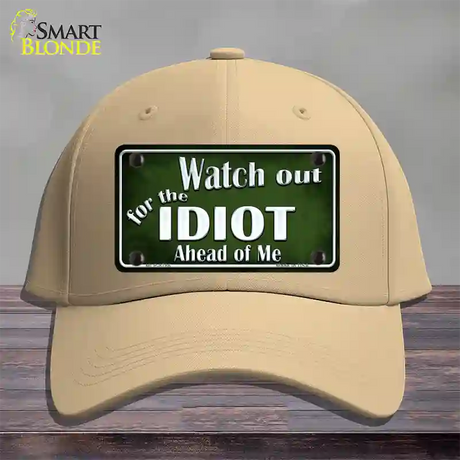 Watch Out Ahead Of Me Novelty License Plate Hat Cotton / Khaki