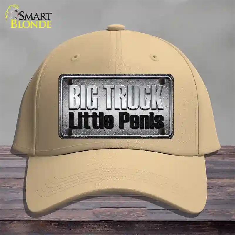 Big Truck Little Penis Novelty License Plate Hat Cotton / Khaki