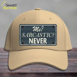 Me Sarcastic Never Novelty License Plate Hat Cotton / Khaki