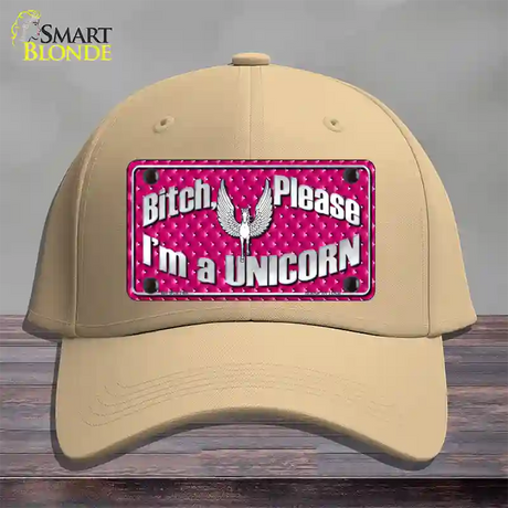 Bitch Please Novelty License Plate Hat Cotton / Khaki