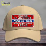 Speak English Or Leave Novelty License Plate Hat Cotton / Khaki