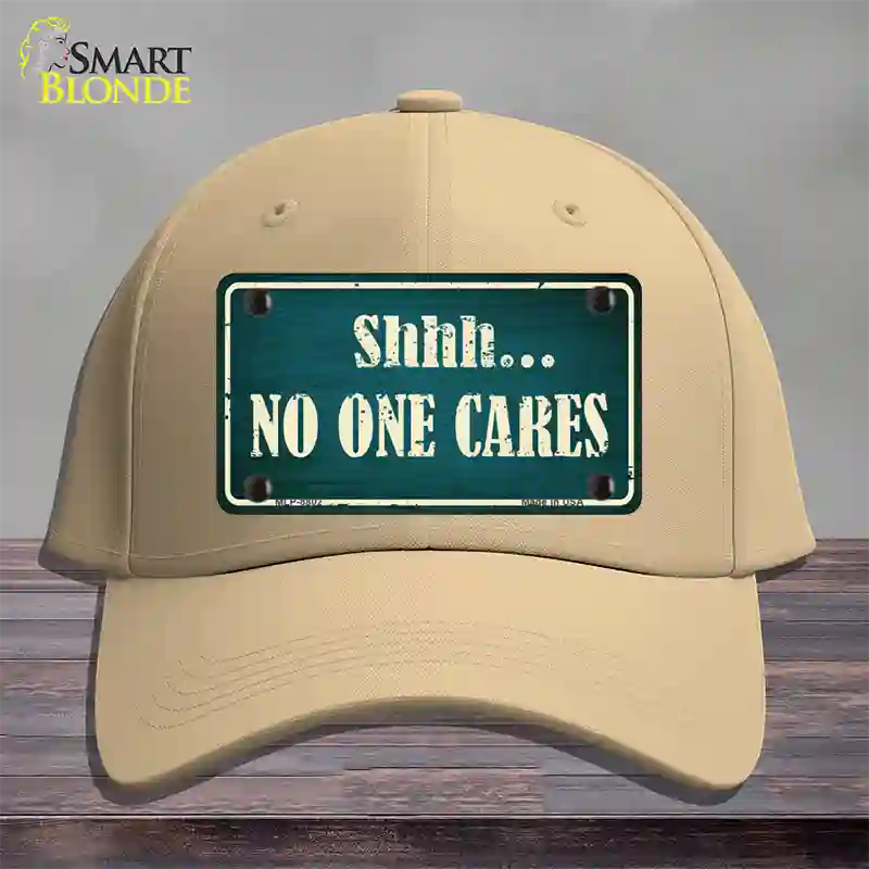 No One Cares Novelty License Plate Hat Cotton / Khaki