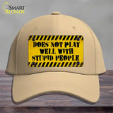 Does Not Play Well Novelty License Plate Hat Cotton / Khaki