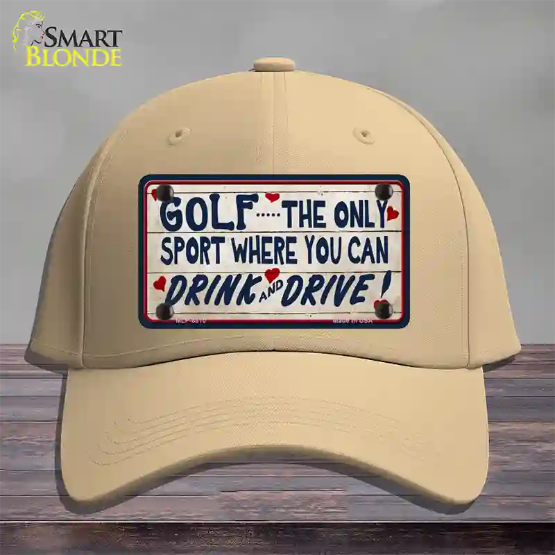 Drink And Drive Novelty License Plate Hat Cotton / Khaki