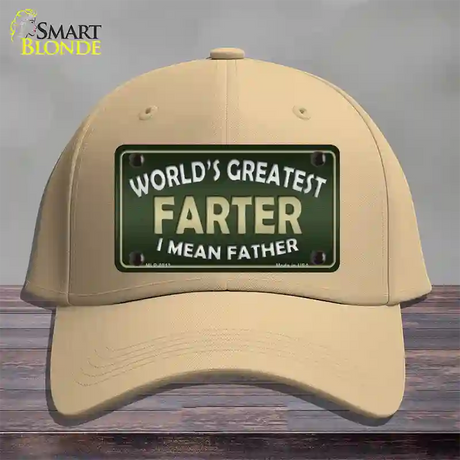 Greatest Farter Novelty License Plate Hat Cotton / Khaki