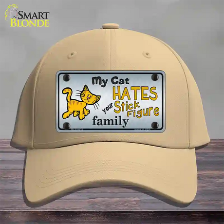 My Cat Hates Novelty License Plate Hat Cotton / Khaki