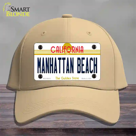 Manhattan Beach CA Novelty License Plate Hat Cotton / Khaki