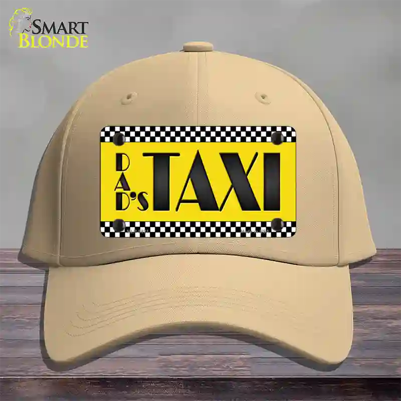 Dads Taxi Novelty License Plate Hat Cotton / Khaki