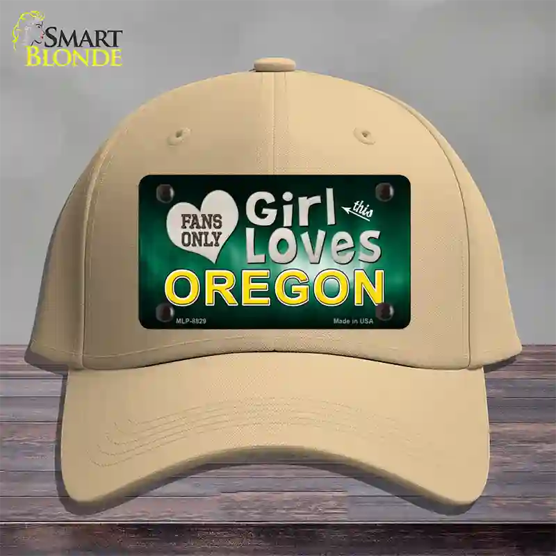 This Girl Loves Oregon Novelty License Plate Hat Cotton / Khaki