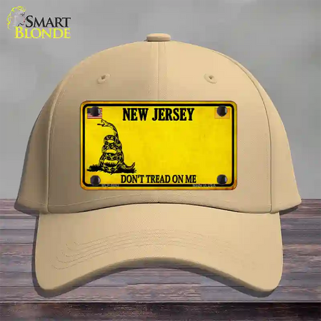 New Jersey Dont Tread On Me Novelty License Plate Hat Cotton / Khaki