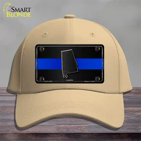 Alabama Thin Blue Line Novelty License Plate Hat Cotton / Khaki