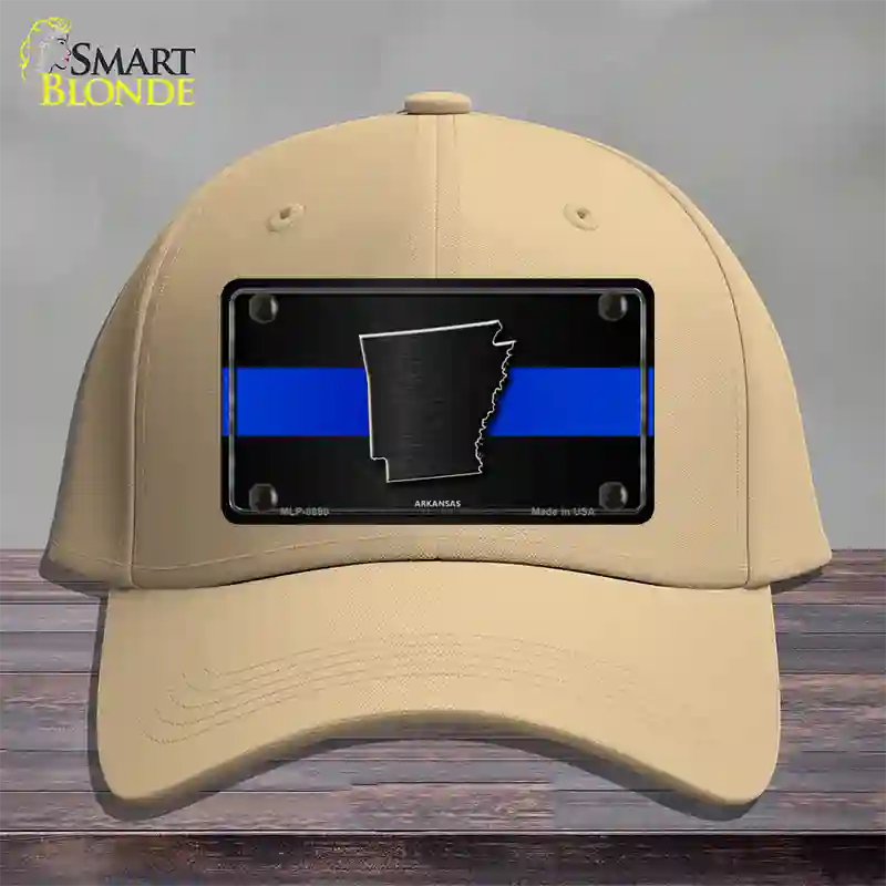 Arkansas Thin Blue Line Novelty License Plate Hat Cotton / Khaki