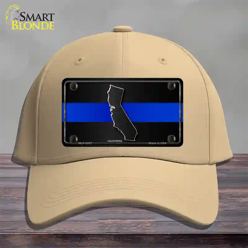 California Thin Blue Line Novelty License Plate Hat Cotton / Khaki