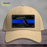 Florida Thin Blue Line Novelty License Plate Hat Cotton / Khaki