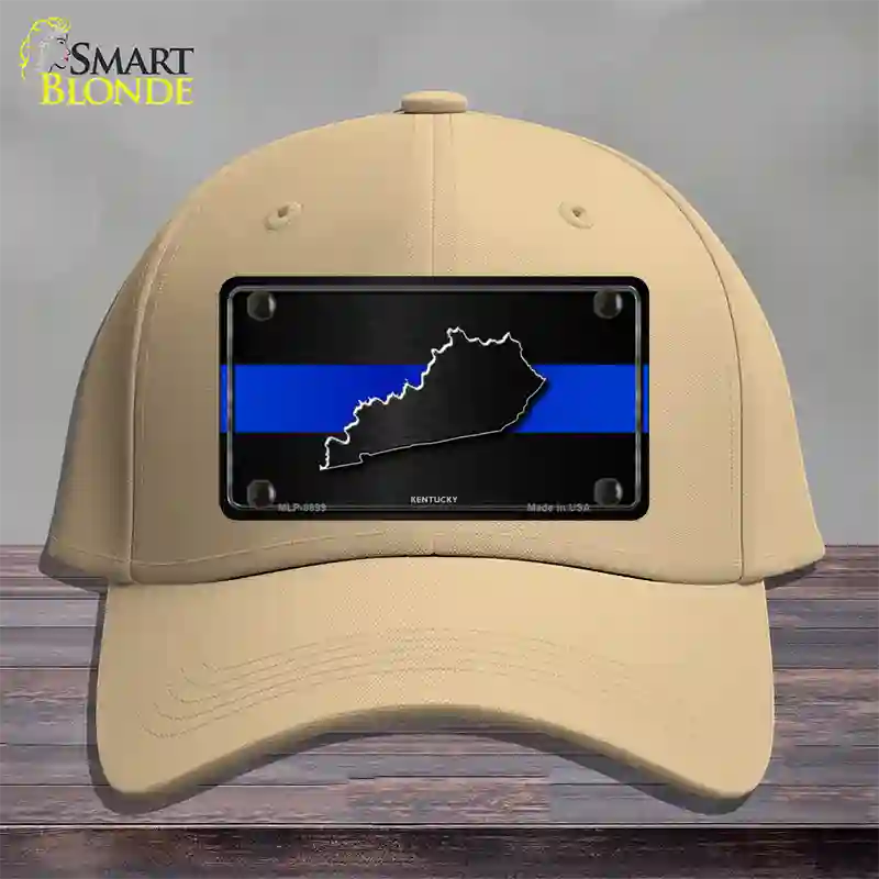 Kentucky Thin Blue Line Novelty License Plate Hat Cotton / Khaki