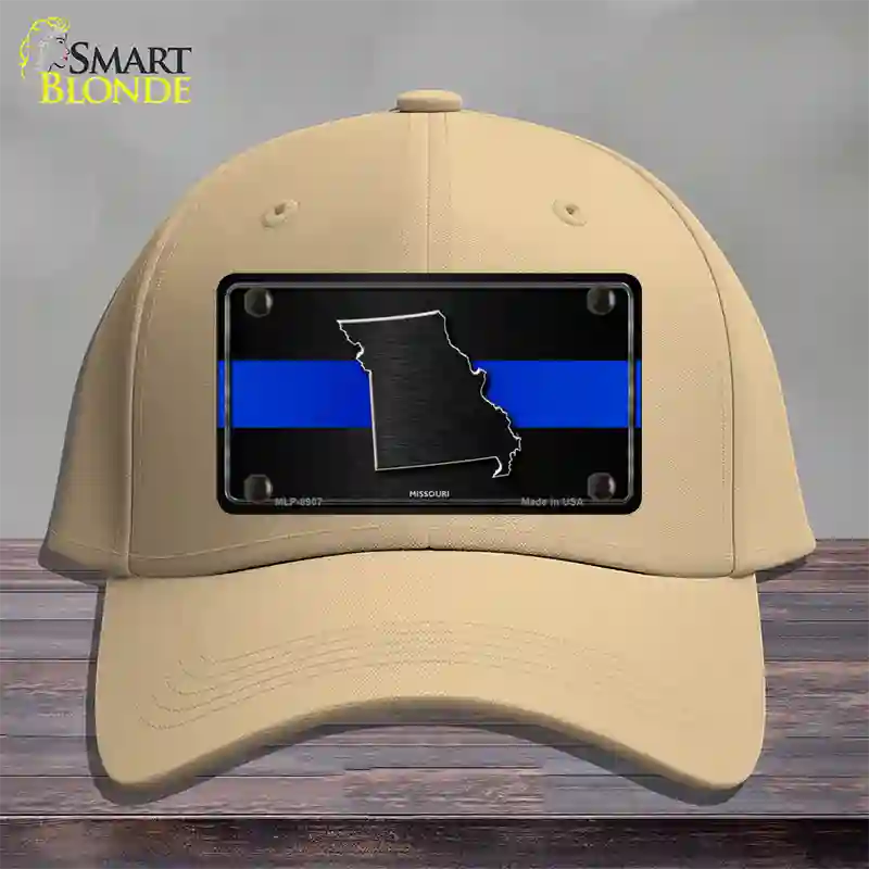 Missouri Thin Blue Line Novelty License Plate Hat Cotton / Khaki