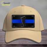 Vermont Thin Blue Line Novelty License Plate Hat Cotton / Khaki