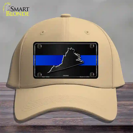 Virginia Thin Blue Line Novelty License Plate Hat Cotton / Khaki