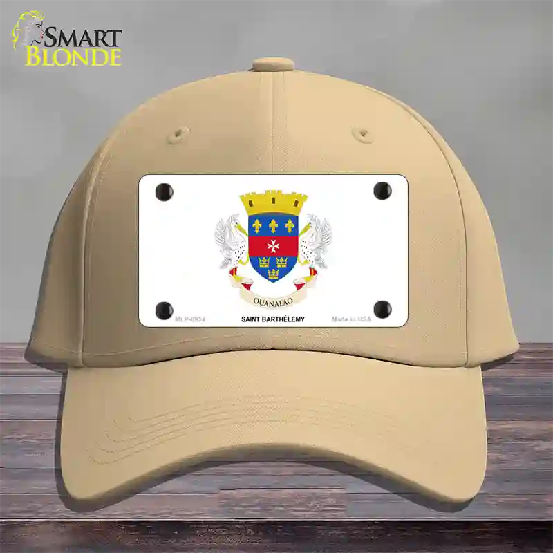 Saint Barthelemy Novelty License Plate Hat Cotton / Khaki