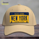 New York Yellow Novelty License Plate Hat Cotton / Khaki