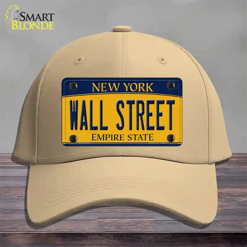 Wall Street New York Novelty License Plate Hat Cotton / Khaki