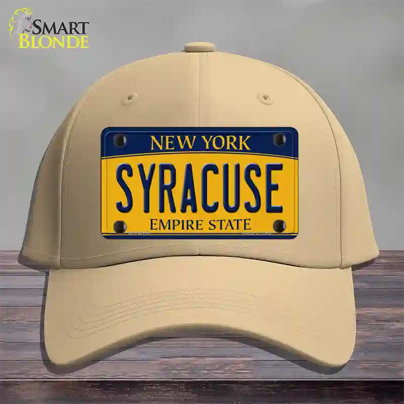 Syracuse New York Novelty License Plate Hat Cotton / Khaki