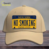 No Smoking New York Novelty License Plate Hat Cotton / Khaki