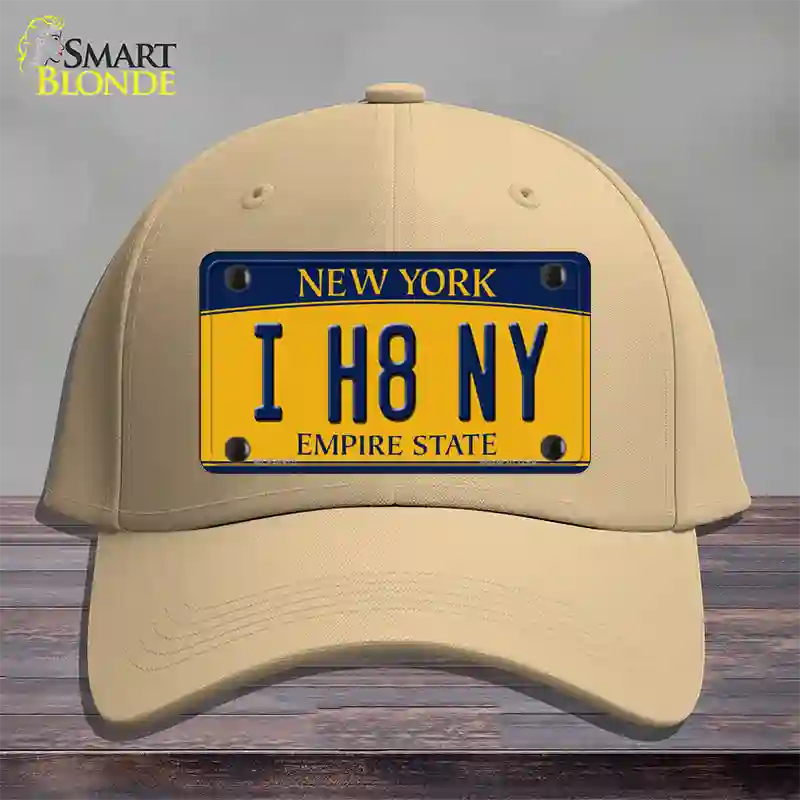 I H8 NY New York Novelty License Plate Hat Cotton / Khaki