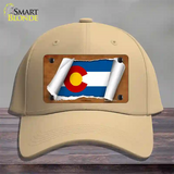 Colorado Flag Scroll Novelty License Plate Hat Cotton / Khaki