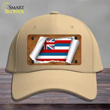 Hawaii Flag Scroll Novelty License Plate Hat Cotton / Khaki