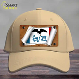 Iowa Flag Scroll Novelty License Plate Hat Cotton / Khaki