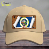 Minnesota Flag Scroll Novelty License Plate Hat Cotton / Khaki