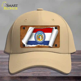 Missouri Flag Scroll Novelty License Plate Hat Cotton / Khaki