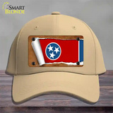 Tennessee Flag Scroll Novelty License Plate Hat Cotton / Khaki