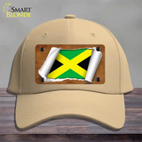 Jamaica Flag Scroll Novelty License Plate Hat Cotton / Khaki