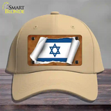 Israel Flag Scroll Novelty License Plate Hat Cotton / Khaki