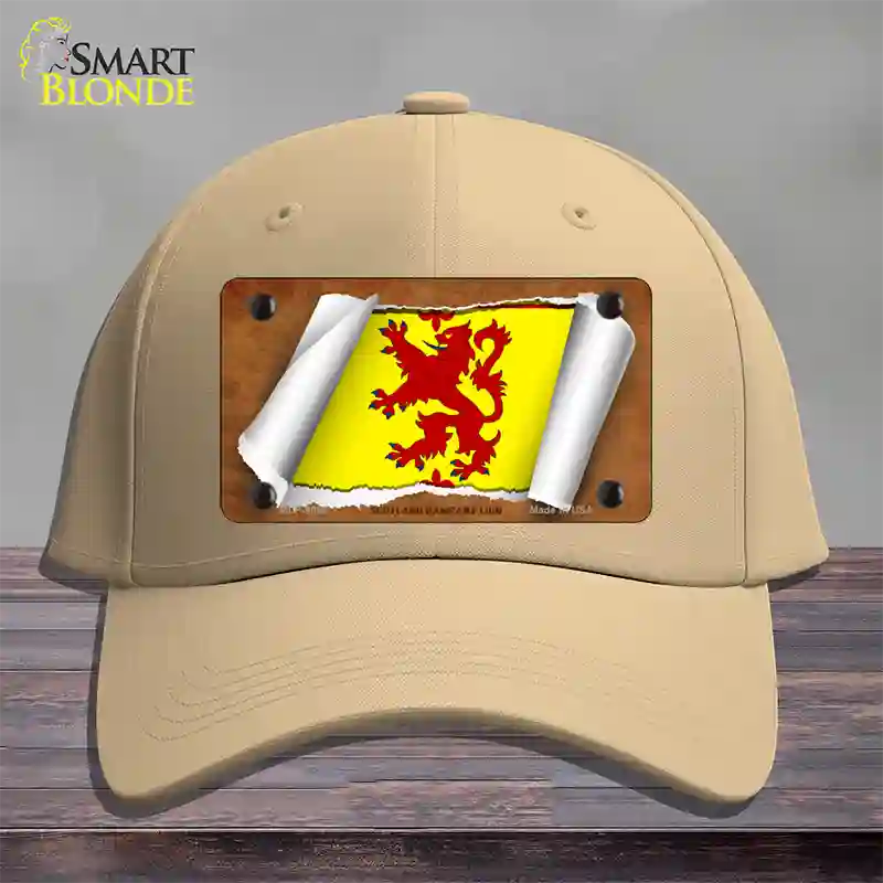 Scotland Rampant Lion Flag Scroll Novelty License Plate Hat Cotton / Khaki