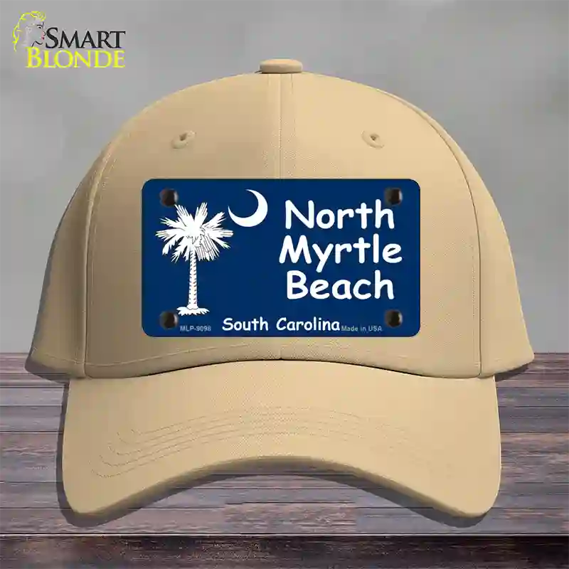 North Myrtle Beach Flag Novelty License Plate Hat Cotton / Khaki