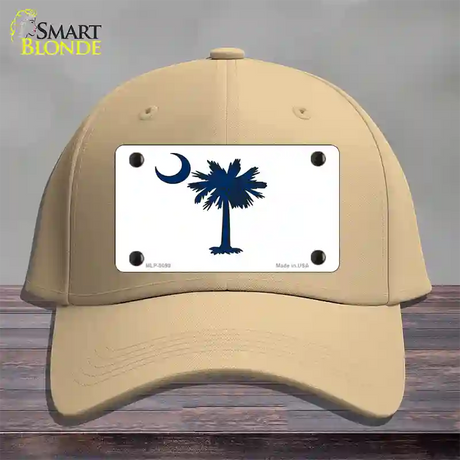 South Carolina White State Flag Novelty License Plate Hat Cotton / Khaki