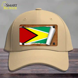 Guyana Flag Scroll Novelty License Plate Hat Cotton / Khaki