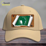 African Union Flag Scroll Novelty License Plate Hat Cotton / Khaki