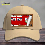 Bermuda Flag Scroll Novelty License Plate Hat Cotton / Khaki