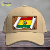 Bolivia Flag Scroll Novelty License Plate Hat Cotton / Khaki