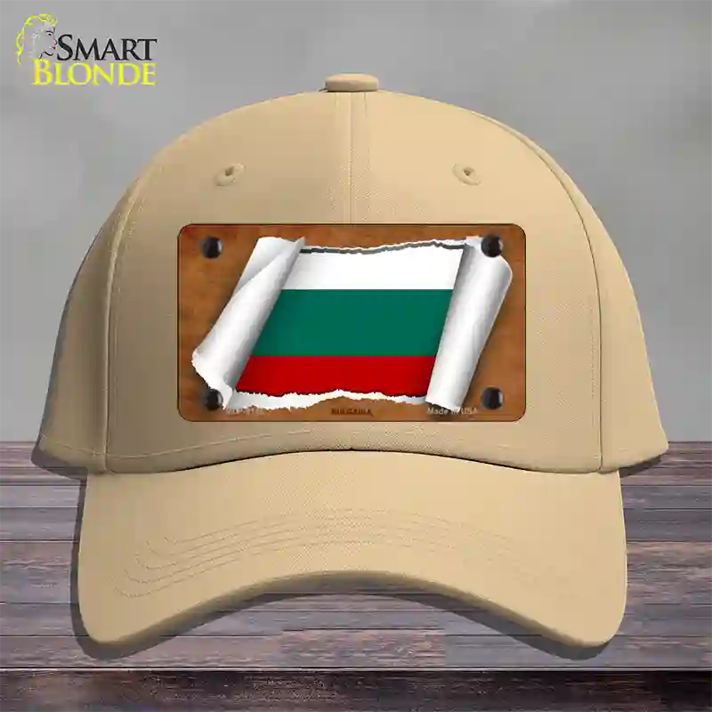 Bulgaria Flag Scroll Novelty License Plate Hat Cotton / Khaki