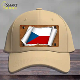 Czech Republic Flag Scroll Novelty License Plate Hat Cotton / Khaki