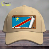 Congo Democratic Republic Flag Scroll Novelty License Plate Hat Cotton / Khaki