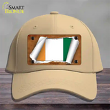 Cote DIvoire Flag Scroll Novelty License Plate Hat Cotton / Khaki