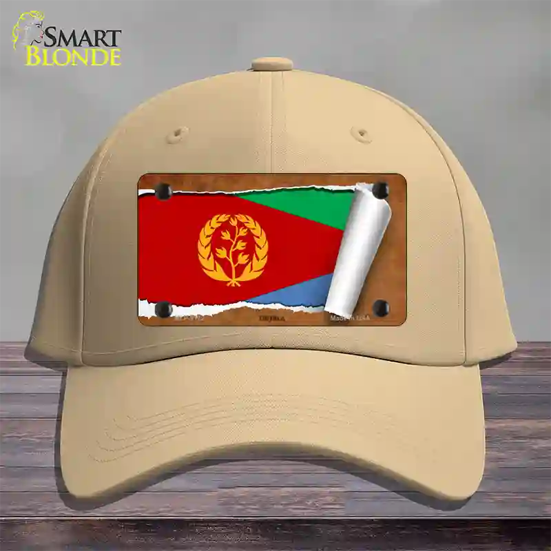 Eritrea Flag Scroll Novelty License Plate Hat Cotton / Khaki