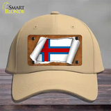 Faroe Islands Flag Scroll Novelty License Plate Hat Cotton / Khaki